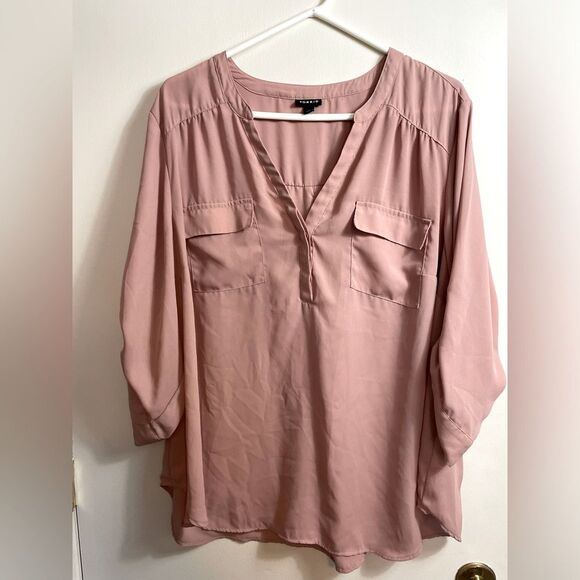 TORRID Georgette Pullover Blouse in Pink Dust size 3 (Women’s 22-24) - Picture 1 of 9